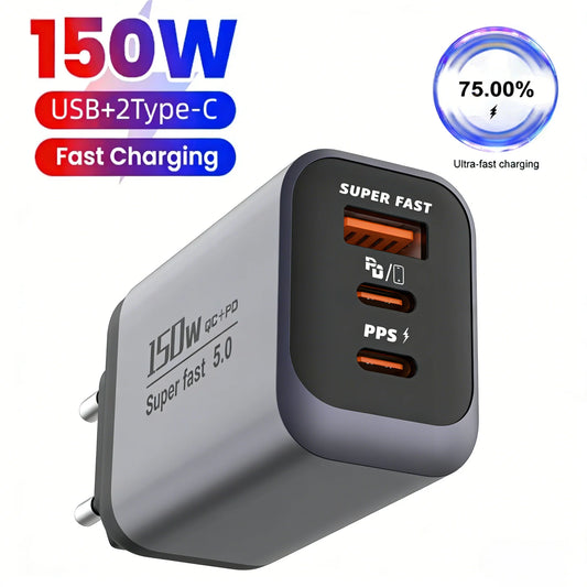 150W Multi-Port USB-C Wall Charger PD 3.0 & QC 3.0 Fast Charge USB-C Wall Charger Peaceful Pleasures Health and Wellness