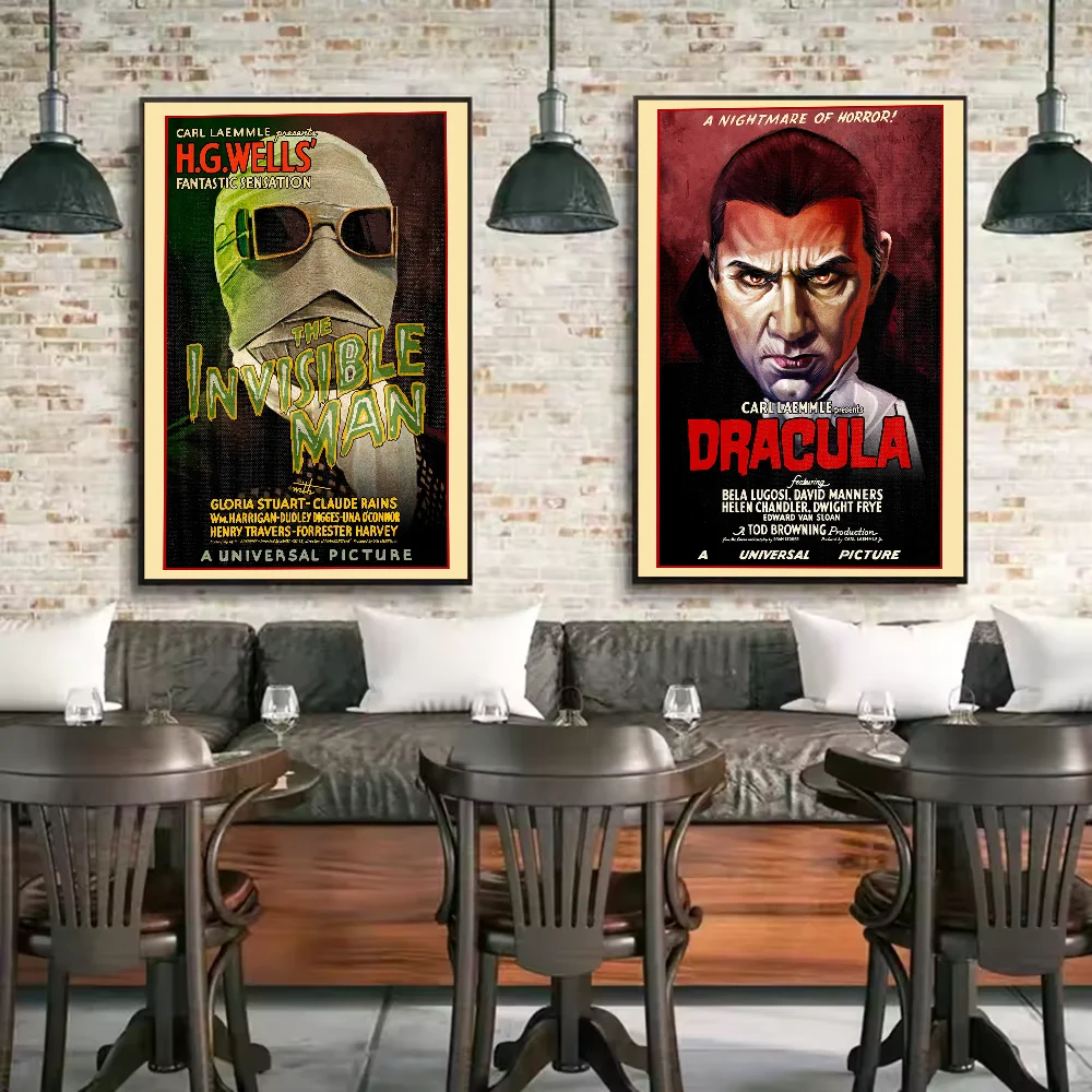 Vintage Universal Monsters Horror Movie Poster | Waterproof PVC Movie Wall Poster Peaceful Pleasures Health and Wellness