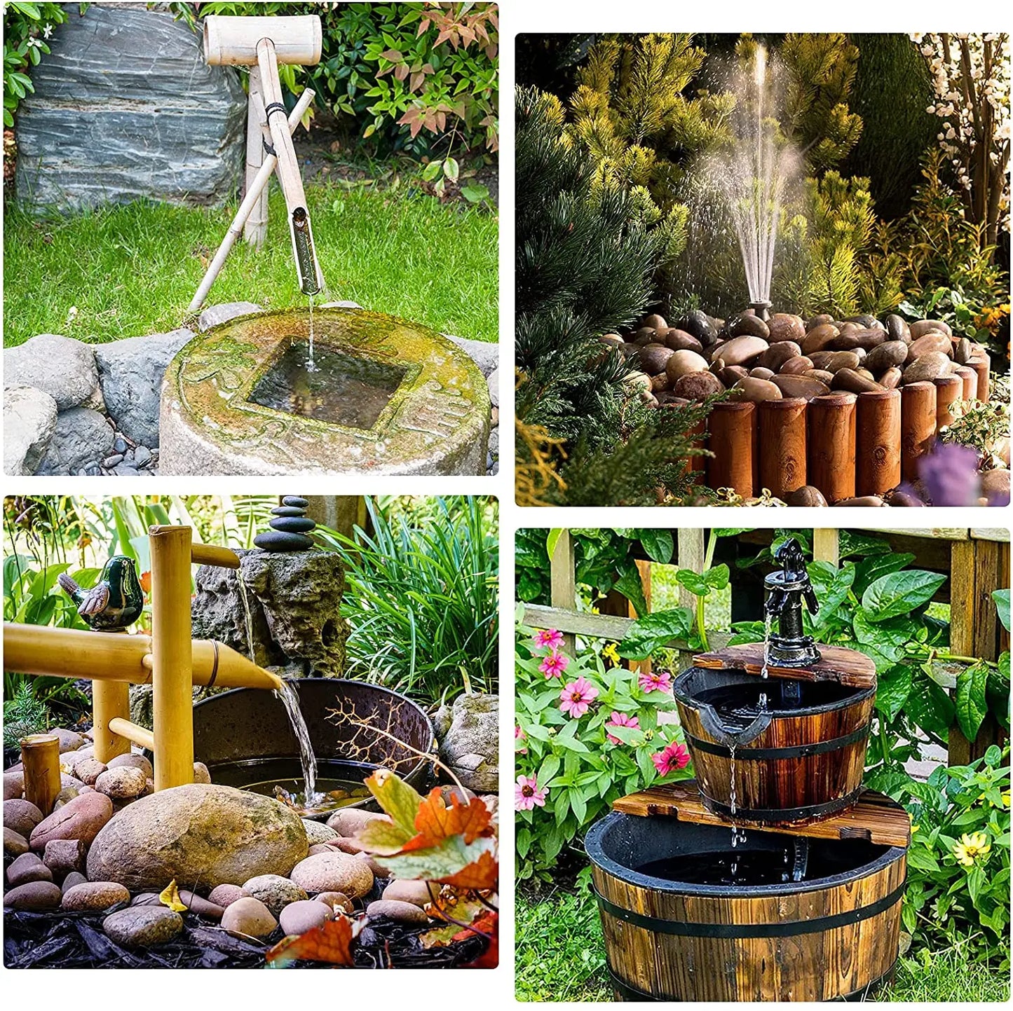 Solar Fountain Pump 2.5W – 6 Nozzles, Bird Bath & Garden Pond