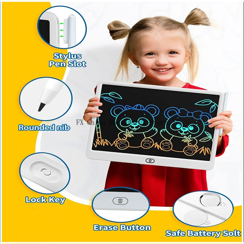 11/13/16 Inch LCD Drawing tablet Writing Board Kids Doodle Painting Handwriting Pads Toys for 3 4 5 6 7 8 Years Girls Boys Gifts Peaceful Pleasures Health and Wellness