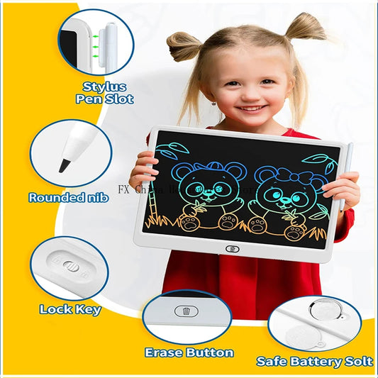 11/13/16 Inch LCD Drawing tablet Writing Board Kids Doodle Painting Handwriting Pads Toys for 3 4 5 6 7 8 Years Girls Boys Gifts Peaceful Pleasures Health and Wellness