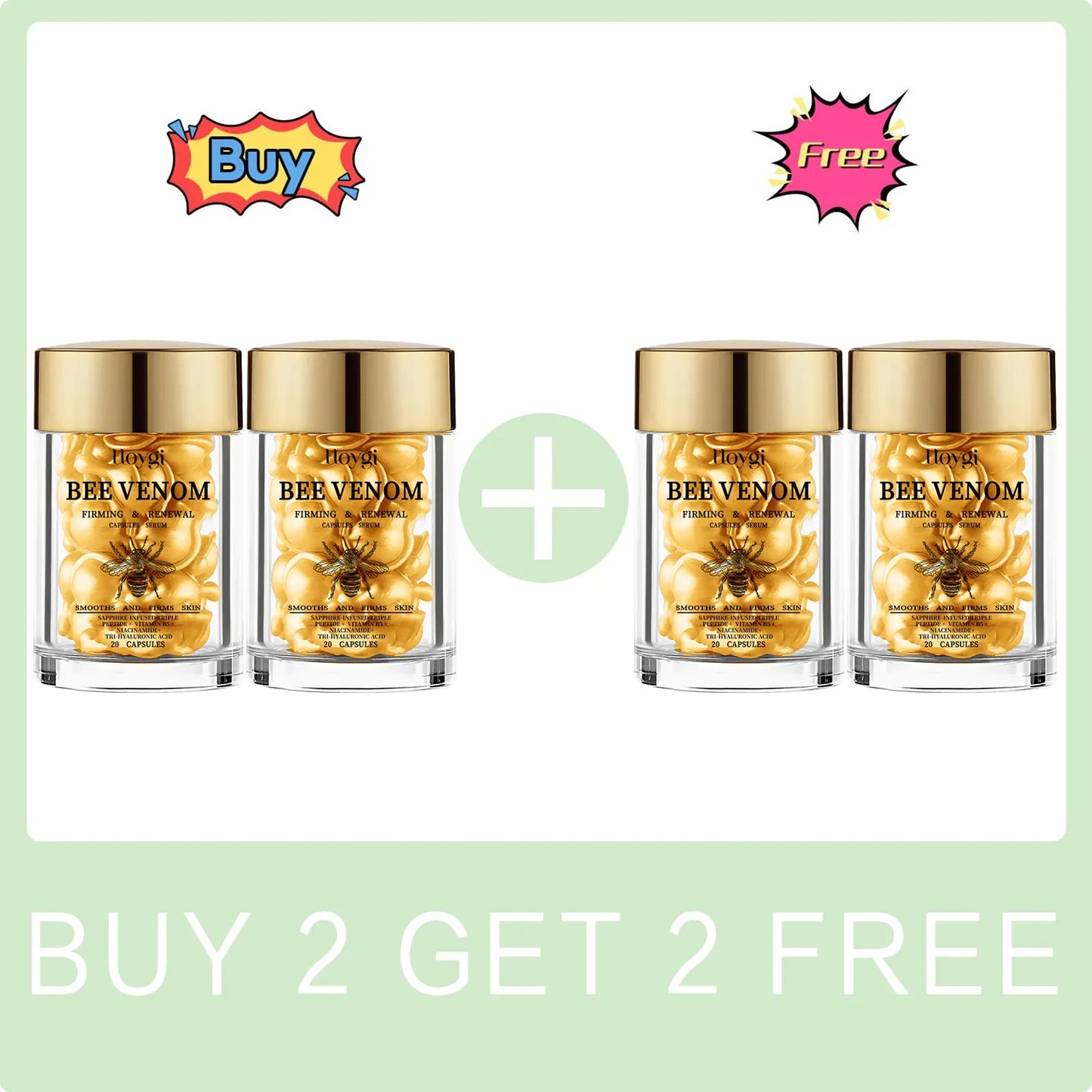 Bee Venom Facial Essence Capsule Fade Fine Line Firming Lifting Improve Sagging Skin Increase Elasticity Repair Tightening Serum Peaceful Pleasures Health and Wellness Buy 2 Get 2 Free
