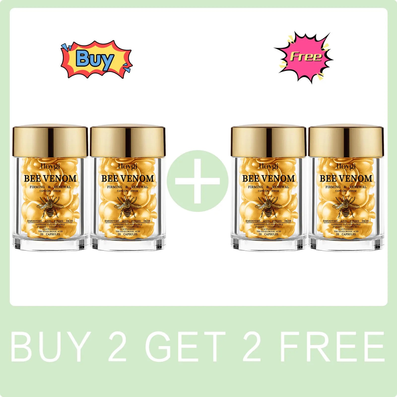 Bee Venom Facial Essence Capsule Fade Fine Line Firming Lifting Improve Sagging Skin Increase Elasticity Repair Tightening Serum Peaceful Pleasures Health and Wellness Buy 2 Get 2 Free