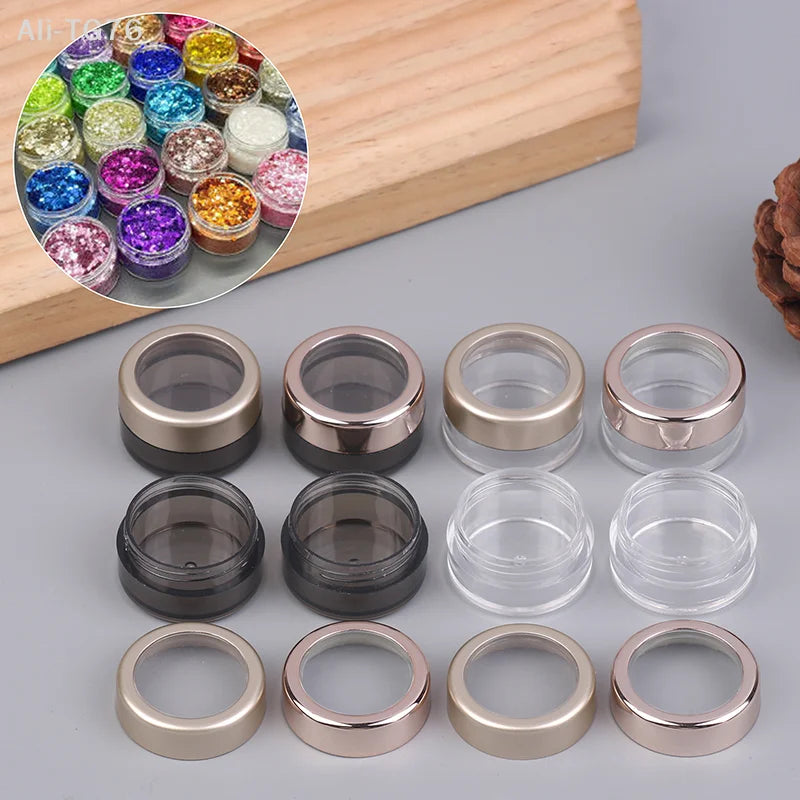 5g Nail Glitter Storage Jars – Transparent ABS Containers 2-Pack