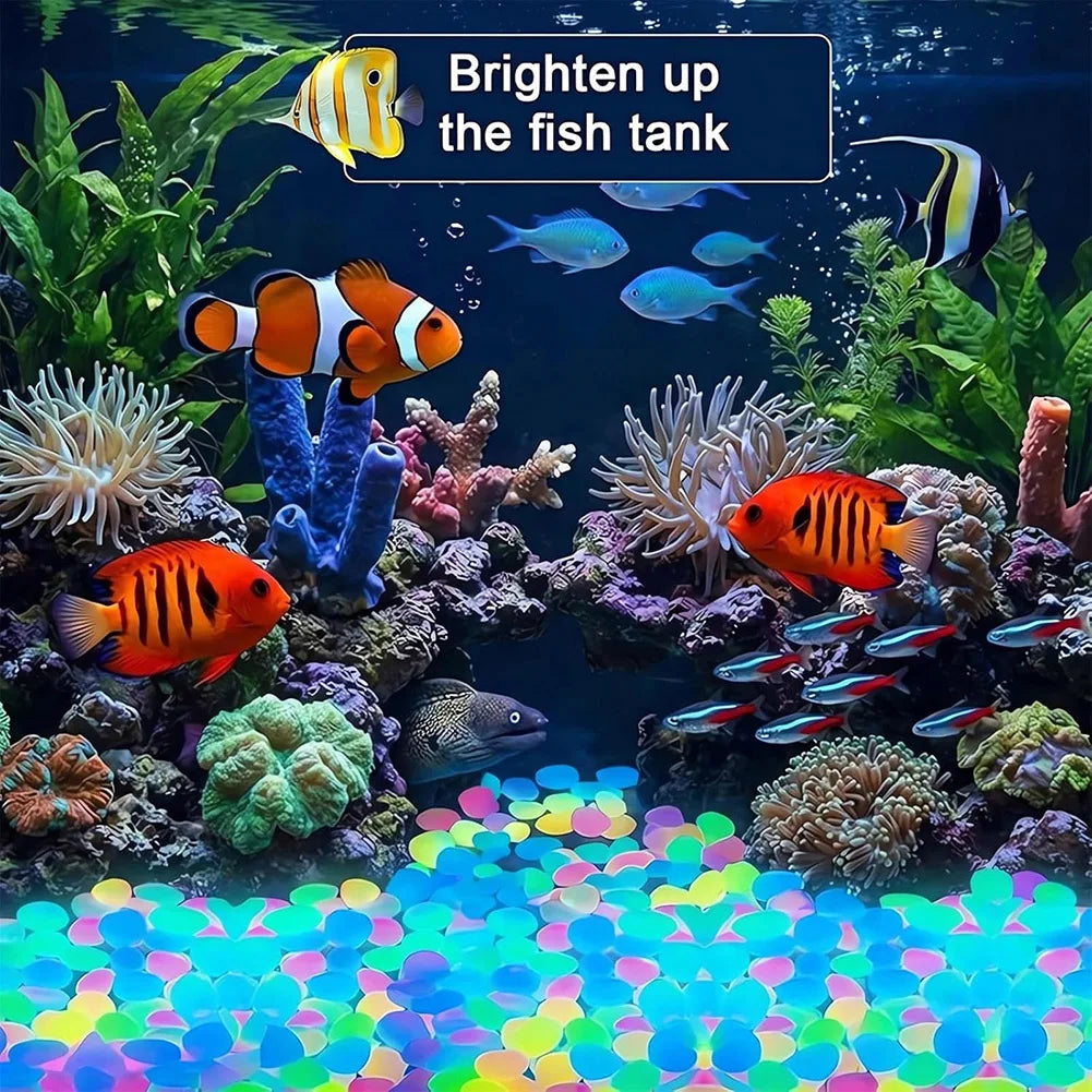 Glow in the Dark Garden Pebbles – 200pc Luminous Decor Stones
