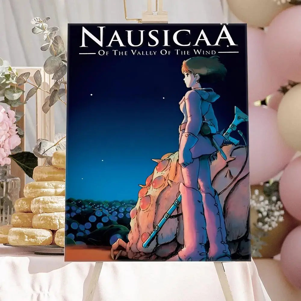 Nausicaä Valley of the Wind Anime Canvas Poster | Wall Art Anime Canvas Poster Peaceful Pleasures Health and Wellness Black20 30x40cm Unframed