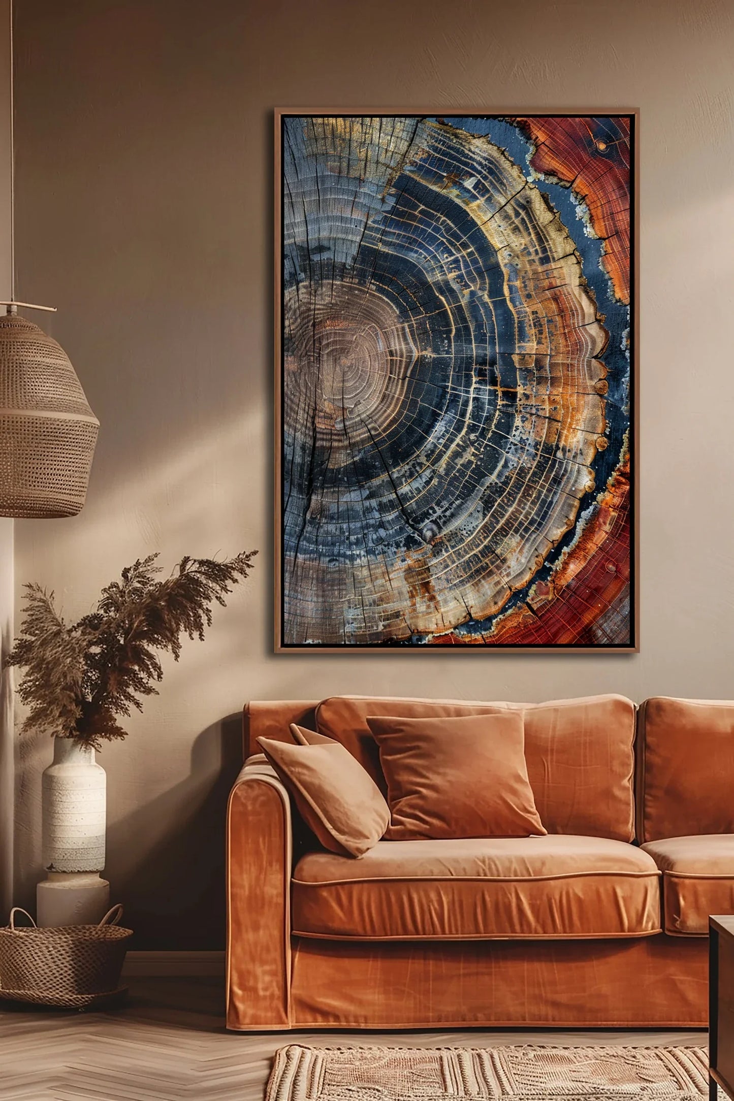Abstract Tree Ring Canvas Wall Art | Modern Minimalist Decor Canvas Wall Art Peaceful Pleasures Health and Wellness