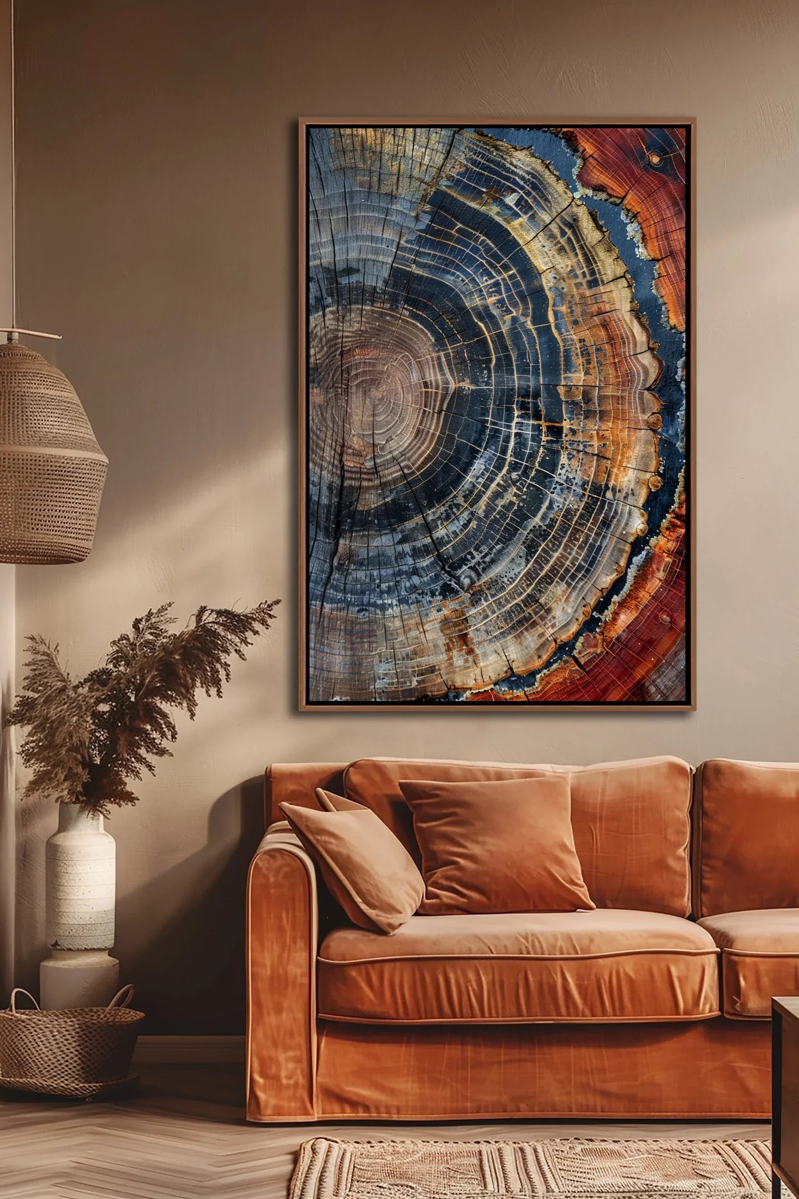 Abstract Tree Ring Canvas Wall Art | Modern Minimalist Decor Canvas Wall Art Peaceful Pleasures Health and Wellness