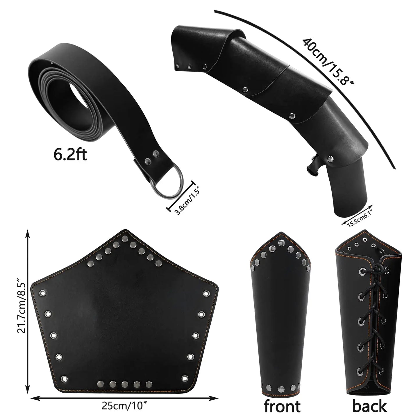 Medieval Renaissance Viking Barbarian Leather Arm Guard Bracer Nordic