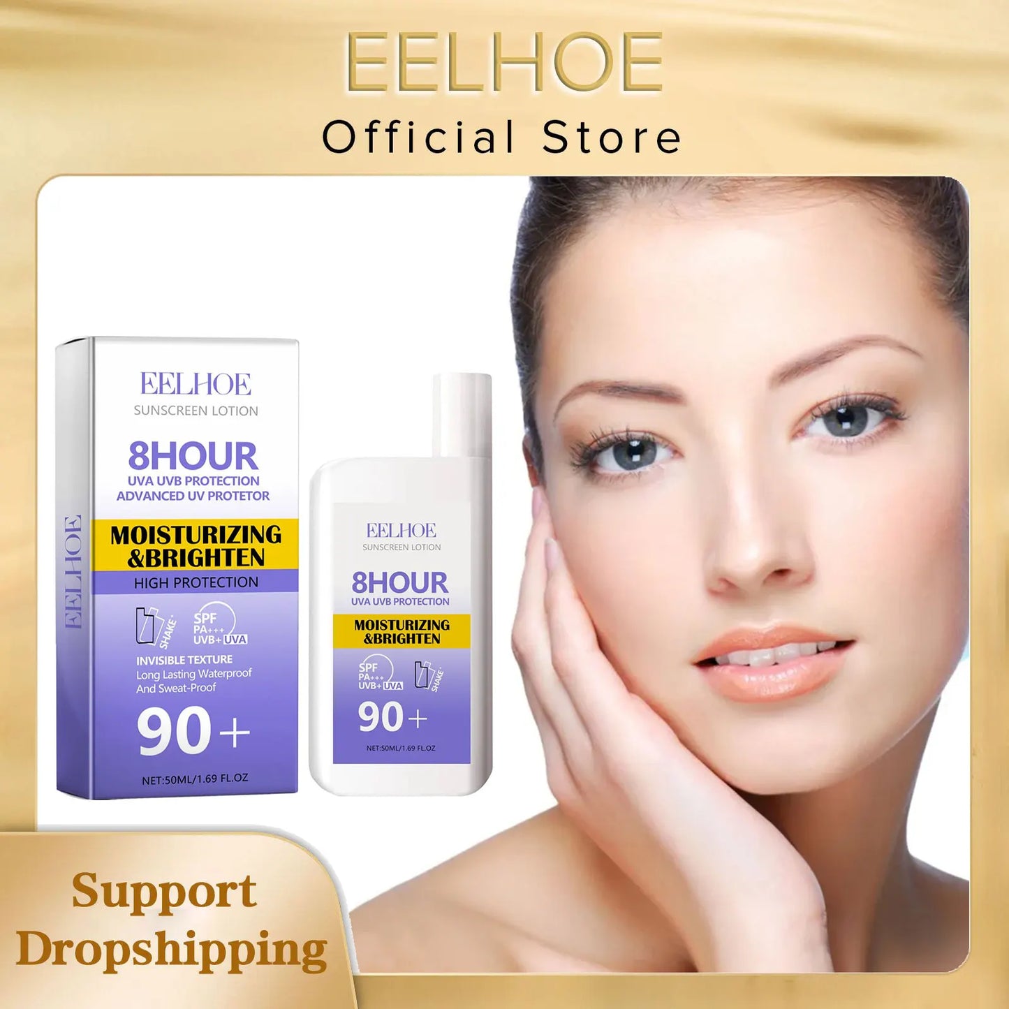 EELHOE SPF 90 UV Sunscreen Cream – Moisturizing, Pore-Minimizing
