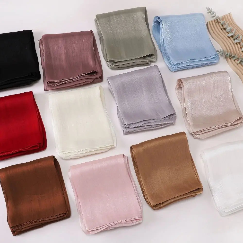 Women's Solid Chiffon Hijab Scarf – Long Lightweight Shawl Wrap