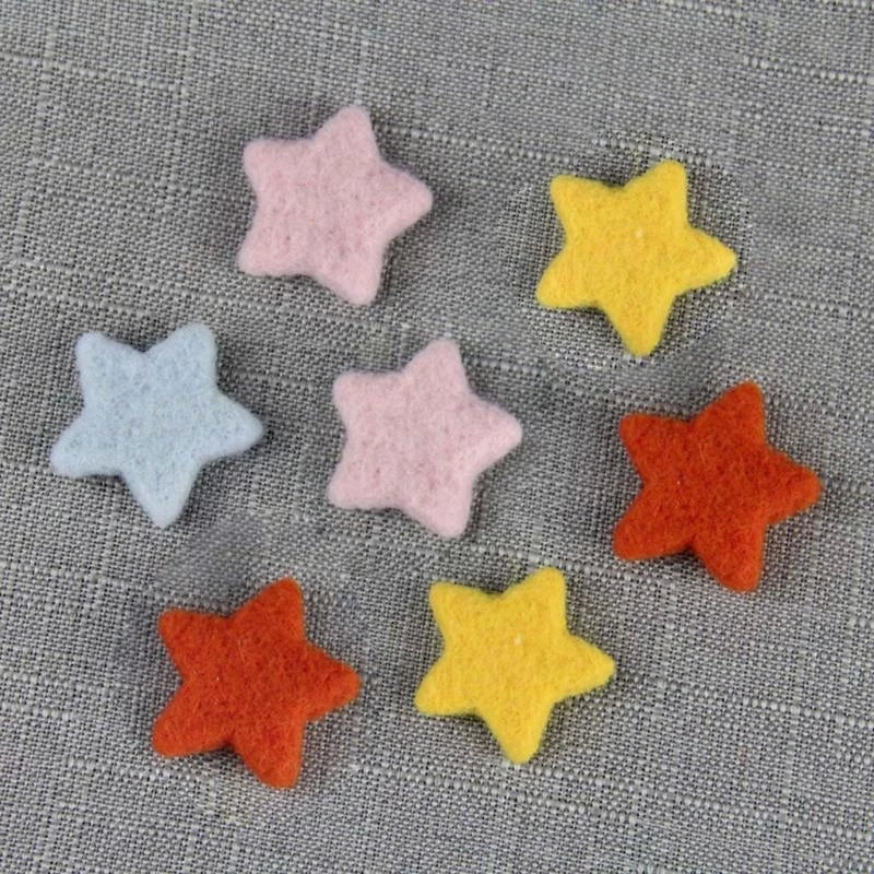 Wool Felt Star Beads Baby Photo Props – 5 Pack, 10 Colors