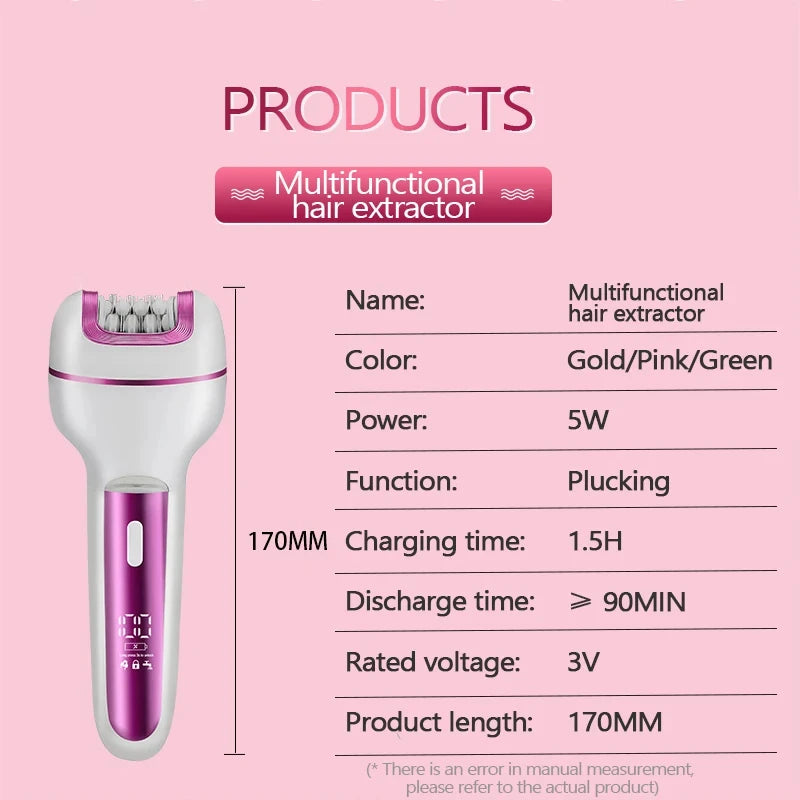 HOMEFISH 3in1 Rechargeable Women Epilator For Body Electric Female Hair Removal Bikini Trimmer Leg Lady Shaver Callus Remover Peaceful Pleasures Health and Wellness
