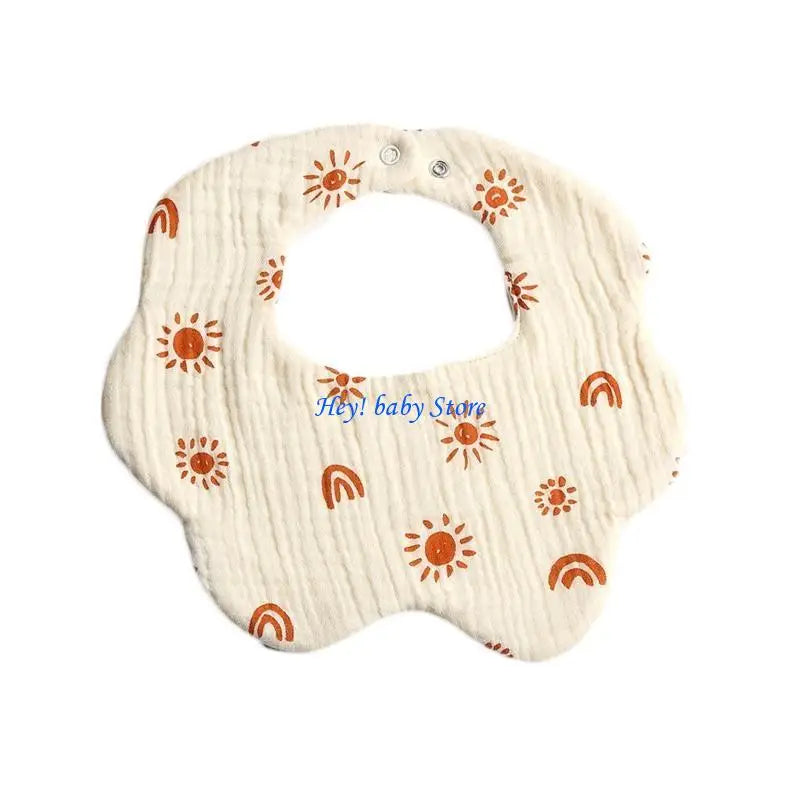 Cartoon Cotton Baby Bib | 360° Rotating Breathable Burp Cloth