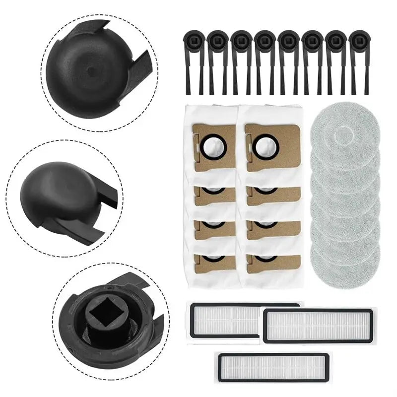 A36T-For Mijia M40S/OV31CN Robot Vacuum,Replacement Parts Set Including Filters, Microfiber Mop Cloths, Dust Bags& Side Brushes Peaceful Pleasures Health and Wellness