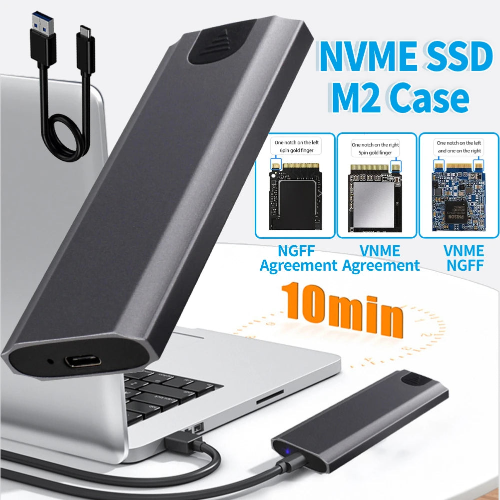 M.2 NVMe/SATA SSD Enclosure – USB-C 3.1 10Gbps Adapter Peaceful Pleasures Health and Wellness nvme United States