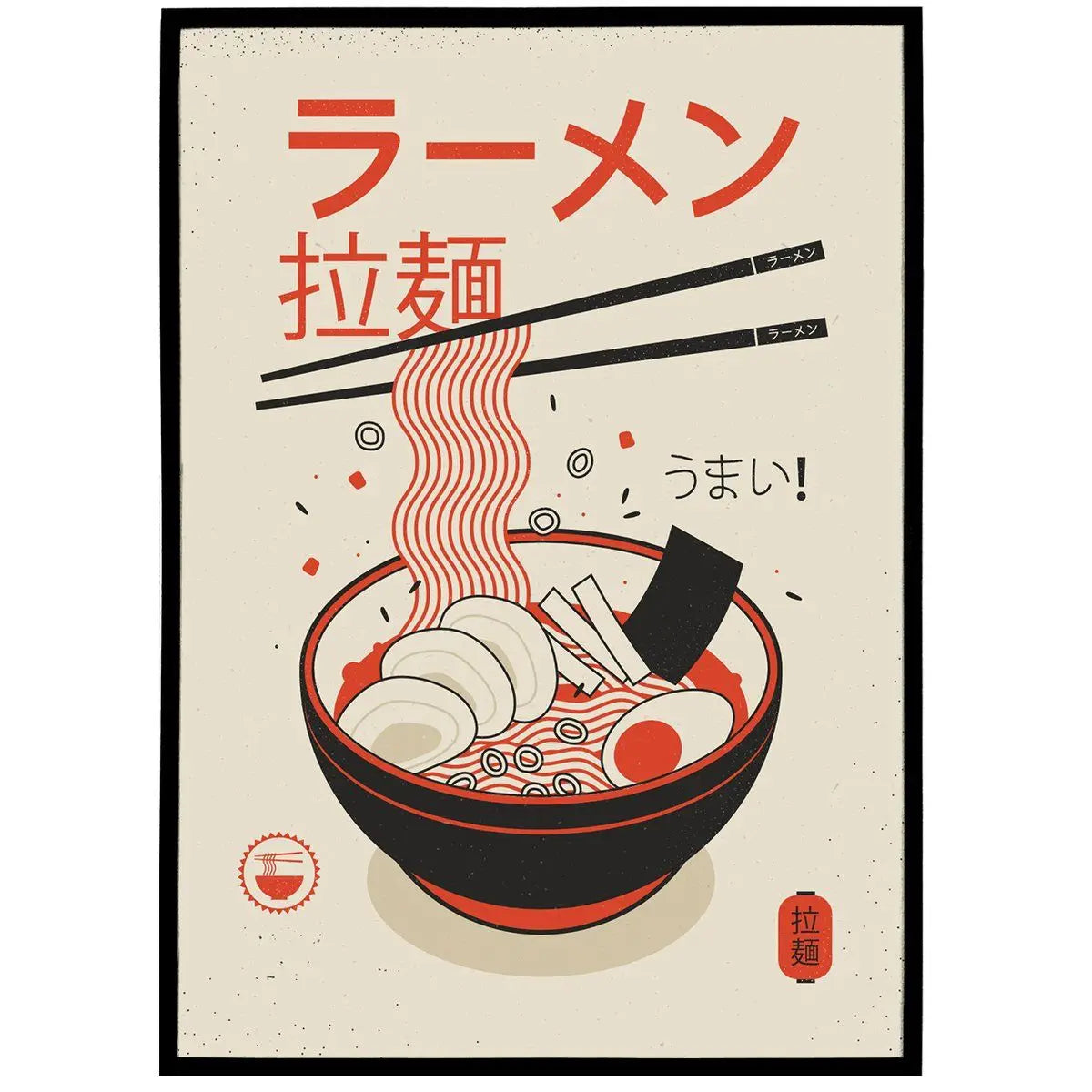 Kawaii Japan Ramen Sushi Vintage Canvas Wall Art Poster
