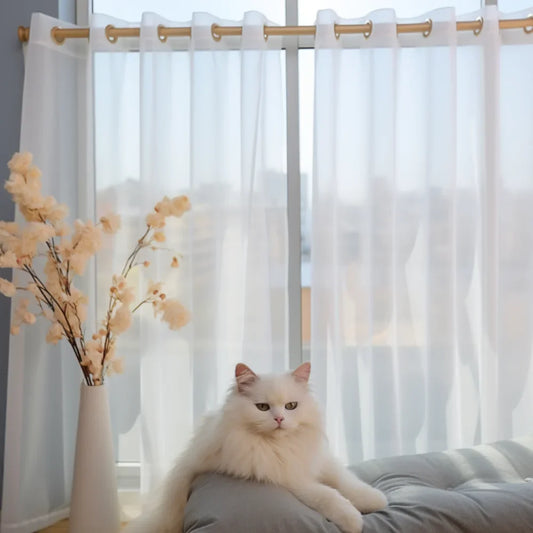 White/Black Semi Sheer Curtains Panels Rod Pocket For Children Living Room Window Tulle Bedroom Yard Curtain Voile Party Drapes Peaceful Pleasures Health and Wellness