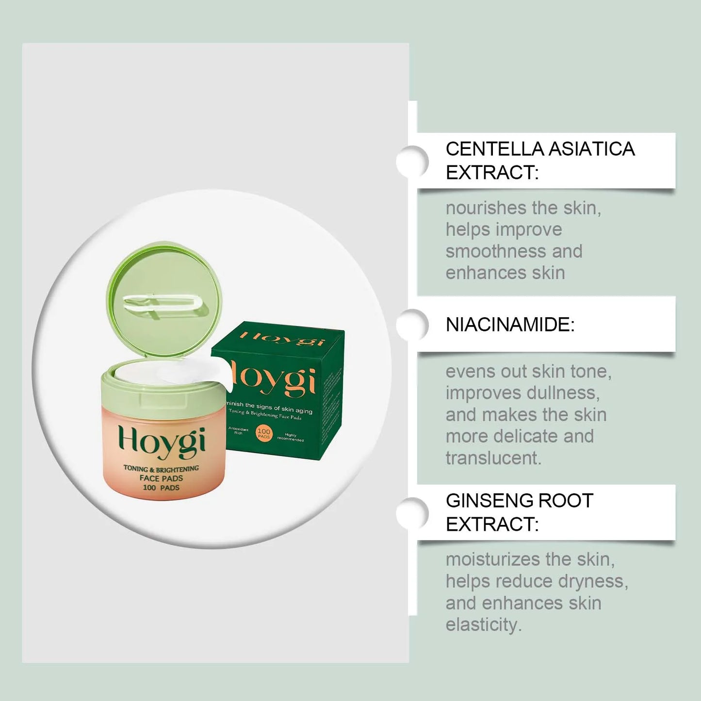 Centella Asiatica Cotton Pads – Hydrating & Acne Care 100pc