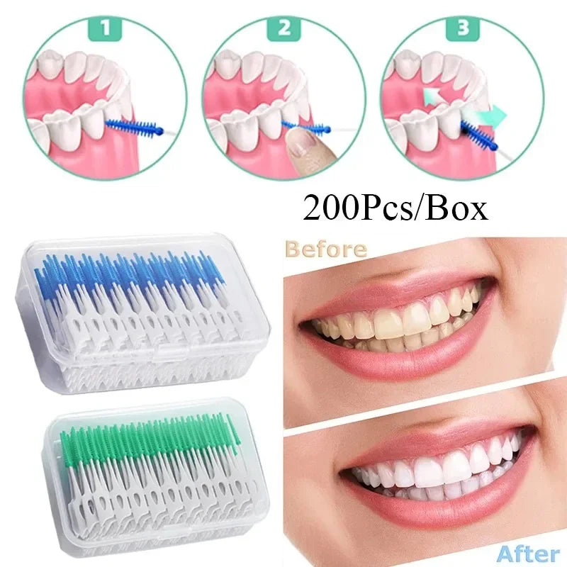 Silicone Interdental Brushes 200pcs – Dental Toothpicks