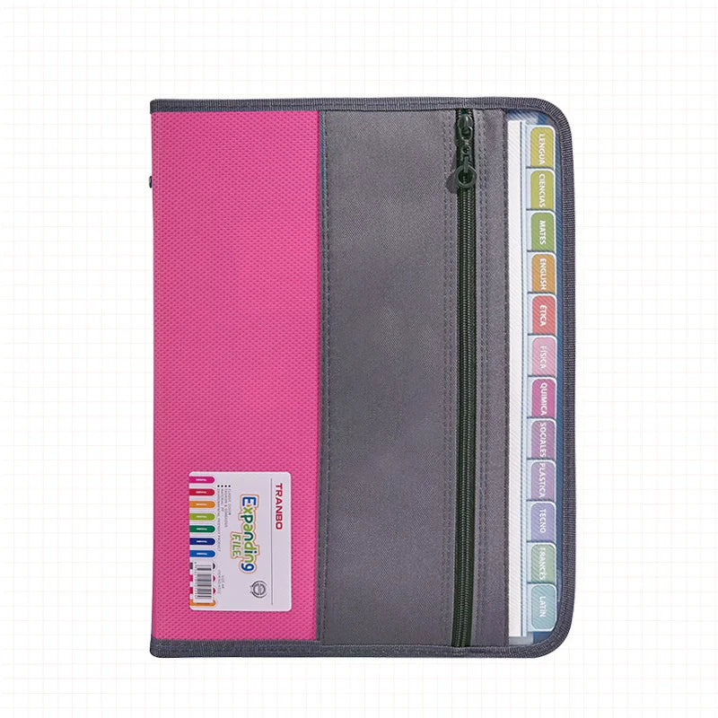 13-Pocket Accordion File Organizer with Zipper & Pencil Pouch