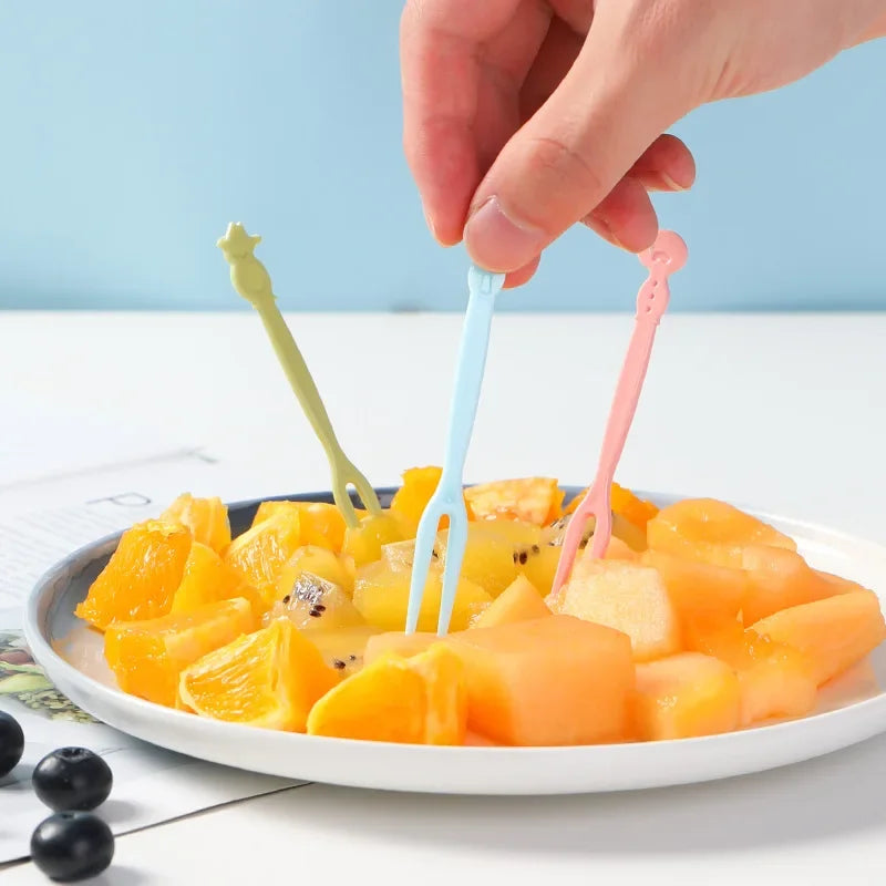 50-Piece Cute Animal Mini Fruit Forks | Kids Bento Picks