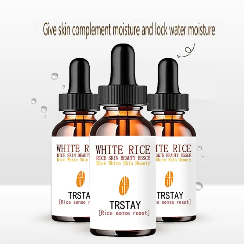 White Rice Whitening Serum Face Moisturizing Cream Shrink Pores Brighten Enzyme Anti Wrinkle Anti Aging Skin Care Essence Peaceful Pleasures Health and Wellness