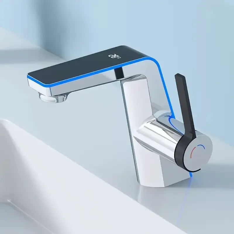 Modern Bathroom Faucet with Digital Temperature Display