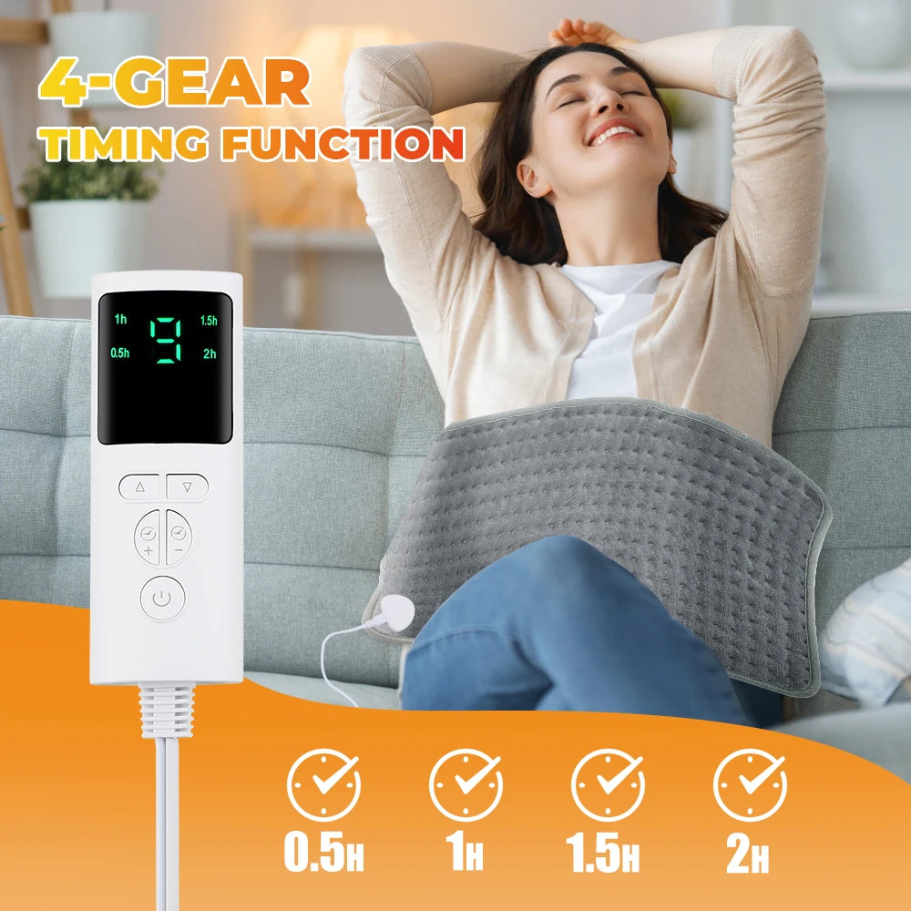 Electric Heating Pads for Back Neck Shoulder Relief Home Sofa Office Desktop Winter Warm Blanket Auto-Off Machine Washable Mat Peaceful Pleasures Health and Wellness