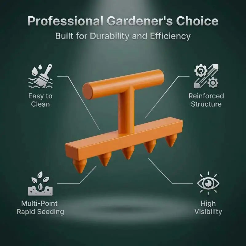 5-Tooth Hole Punch Seeder | Vegetable & Flower Sowing Tool