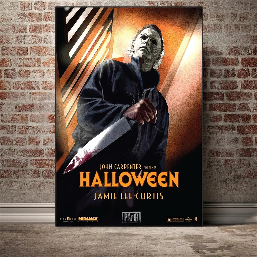 Michael Myers Canvas Wall Art | Halloween Horror Poster Print Canvas Wall Art Peaceful Pleasures Health and Wellness 14 40x50cm Unframed