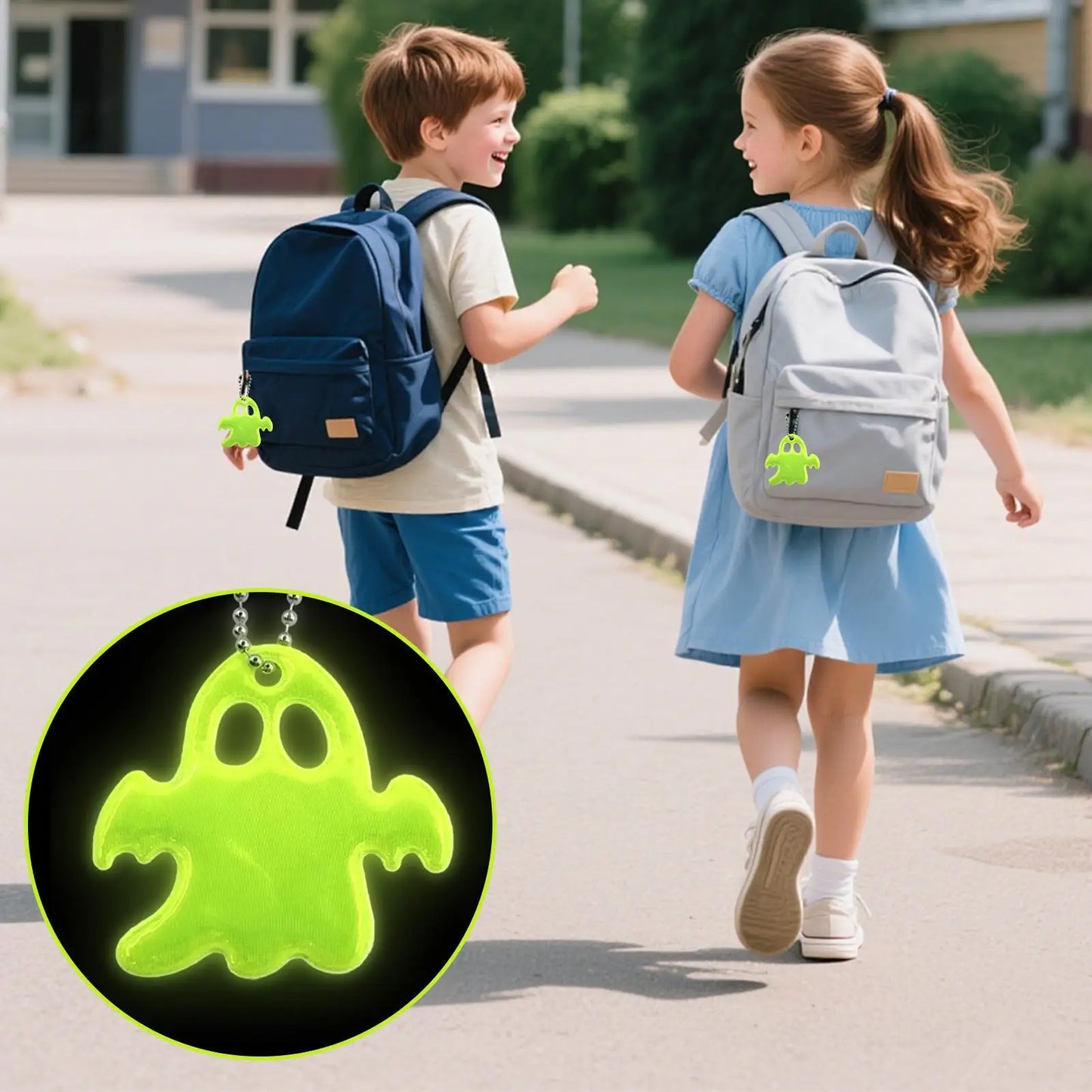20-Pack Ghost Reflective Pendants | Backpack Safety Reflectors