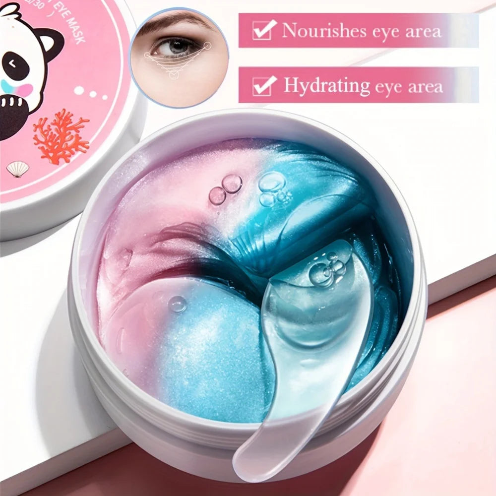 60 Pieces (30 Pairs) of Hydrating Eye Masks, Nourishing and Moisturizing the Skin Around the Eyes, Making the Skin Around the Eyes Smooth and Soft, Exquisite Eye Masks with a Two-Tone Design Peaceful Pleasures Health and Wellness