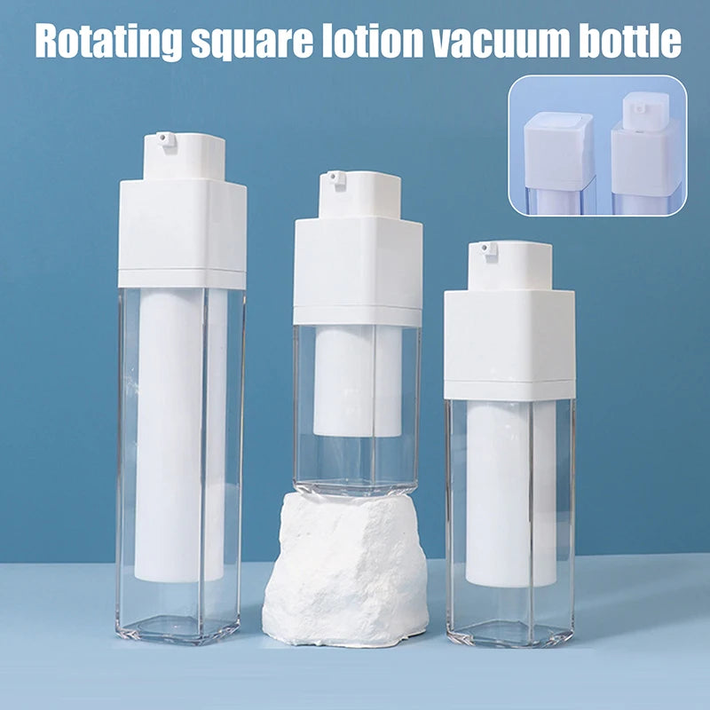 15/30/50ml Square Vacuum Bottle Press Lotion Empty Dispensers Liquid Foundation Makeup Portable Lady Essence Cosmetic Container Peaceful Pleasures Health and Wellness
