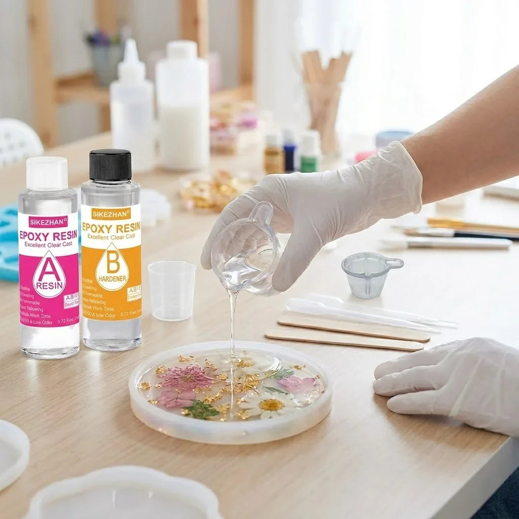 Crystal Clear Epoxy Resin Kit 1:1 Mix – Non-Yellowing 32oz