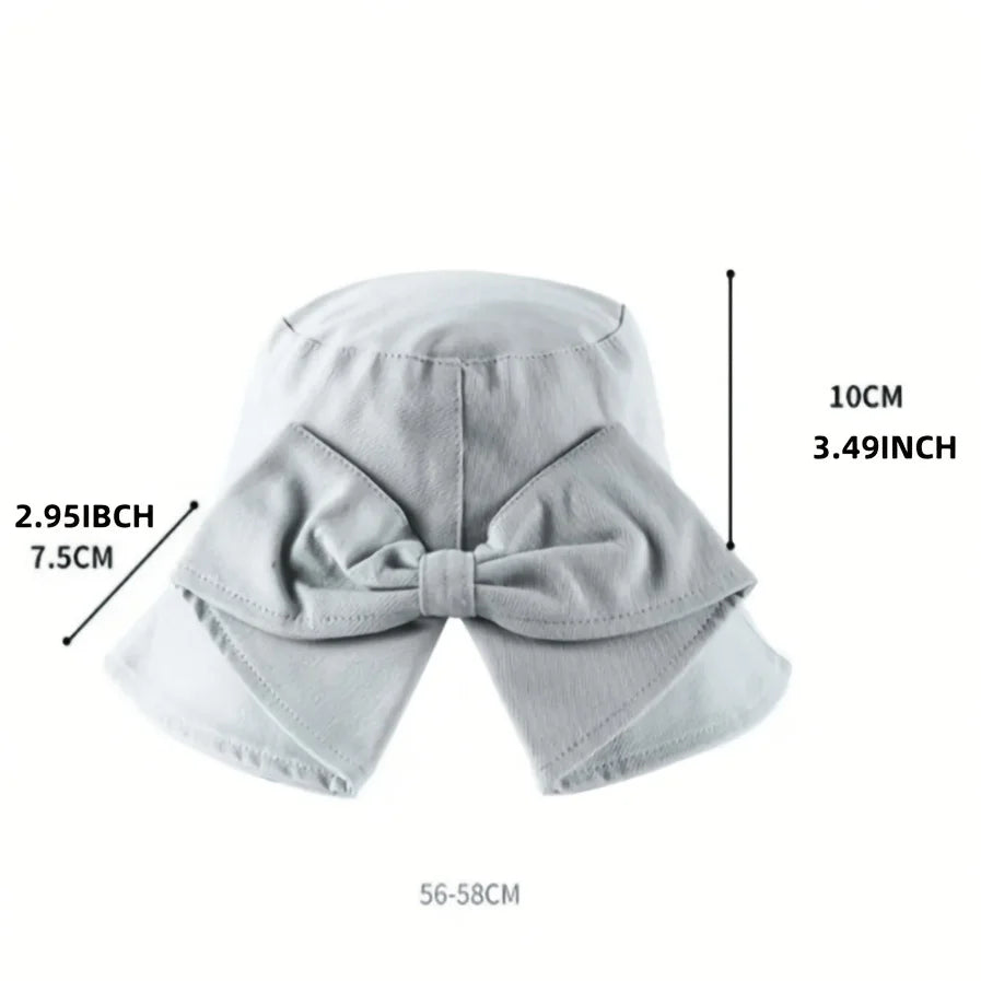 1-Piece Solid Color Bow-Shaped Sun Hat for Women, Summer Japanese Style Casual Hepburn Style Sun Hat with Bow, Versatile Wide-Brimmed Sunshade Peaceful Pleasures Health and Wellness