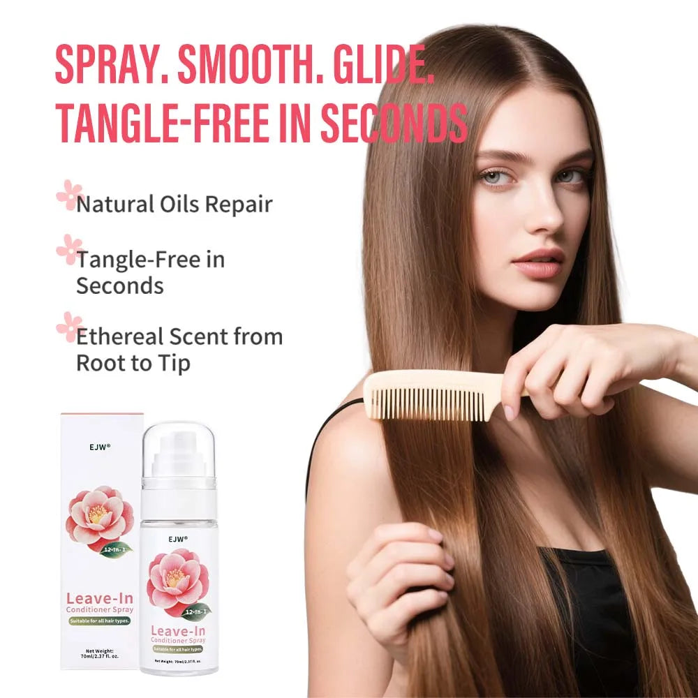 EJW Leave-In Conditioner Spray – Keratin Anti-Frizz Detangler