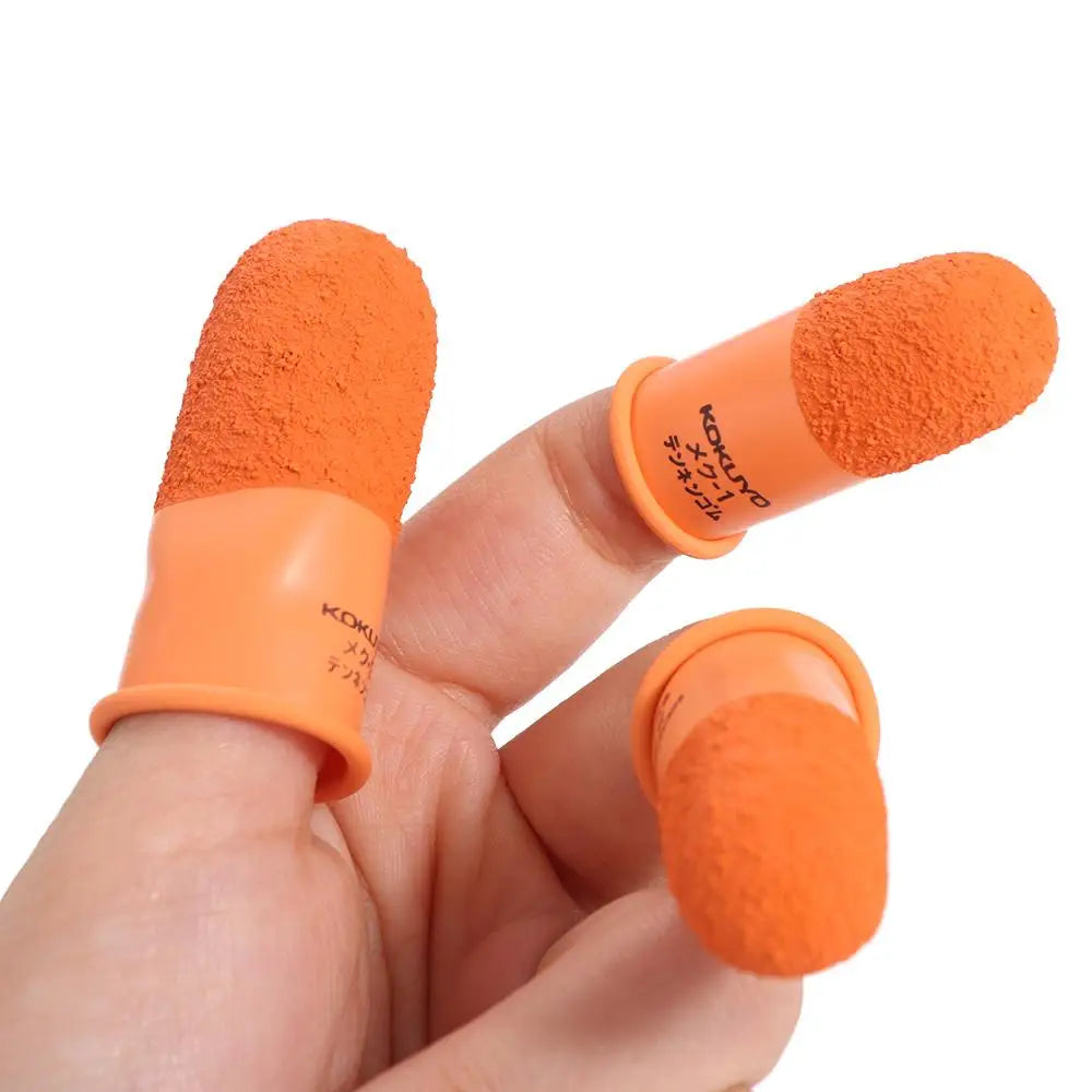 Multi-purpose Non-slip Finger Cover Natural Rubber Counting Fingertips Protector Gloves Anti-static Reusable Orange Finger Cots Peaceful Pleasures Health and Wellness