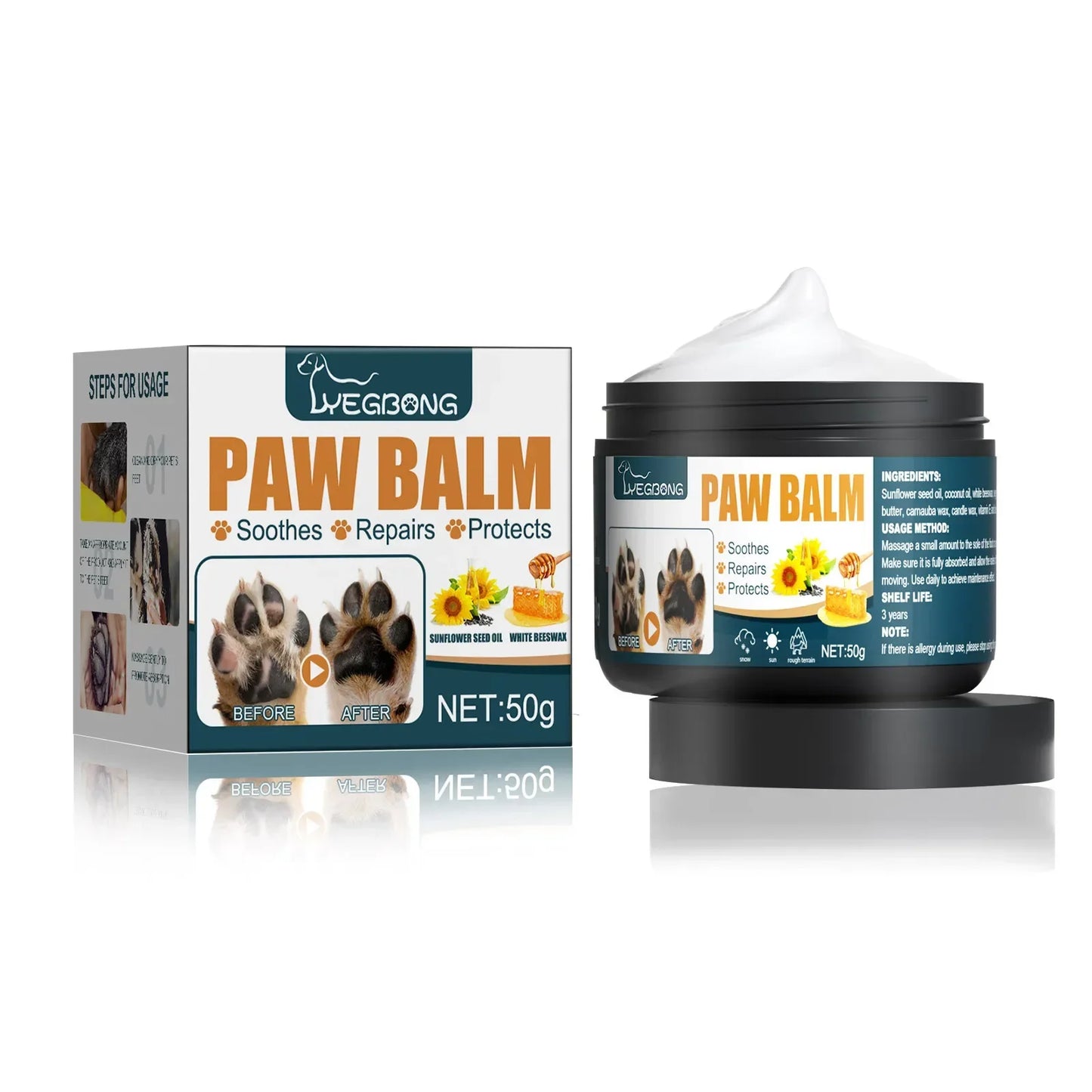Natural Lick-Safe Pet Paw Balm – Vitamin E & Shea Butter 50g