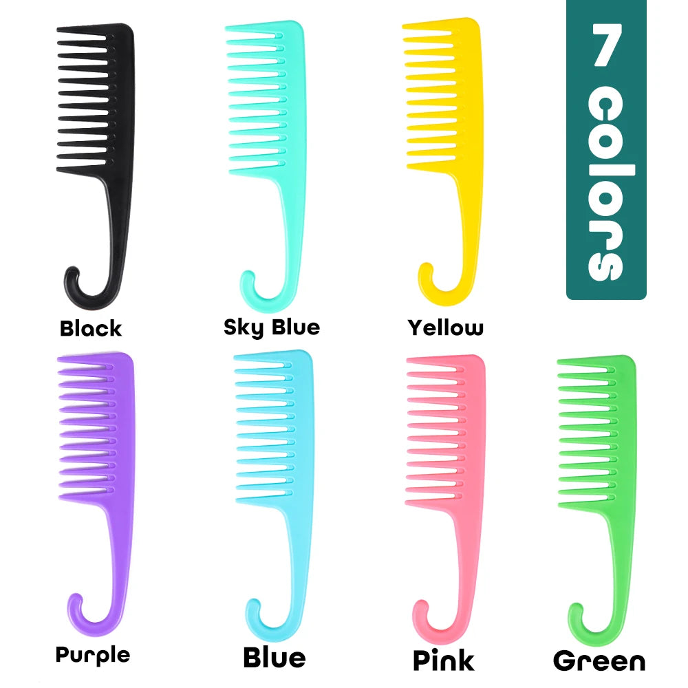 Large Wide Tooth Combs Of Hook Handle Detangling Reduce Hair Loss Comb Pro Hairdress Salon Dyeing Styling Brush Tools Household Peaceful Pleasures Health and Wellness