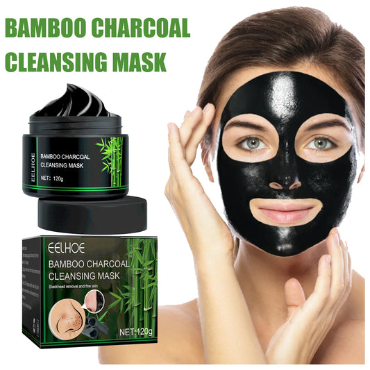 EELHOE Bamboo Charcoal Tear-Off Mask Deeply Remove Blackheads Cleaning Shrinking Pores Moisturizing Carbon Black Mud Facial Mask Peaceful Pleasures Health and Wellness