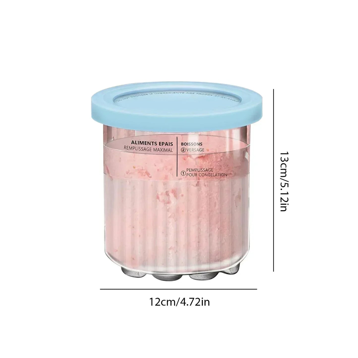 4Piece sets Creative Ice Cream PC Cup Creami Ice Cream Storage Containers With Lids and Scoop Apply to Ninja Creami NC500 NC501 Peaceful Pleasures Health and Wellness