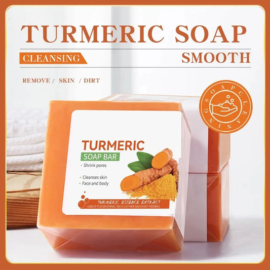 Hand Made Turmeric Soap Body Cleaning Lightening Dark Underarm Leg Body Cleansers Brightening Face Soap Tender Skin Care Beauty Peaceful Pleasures Health and Wellness