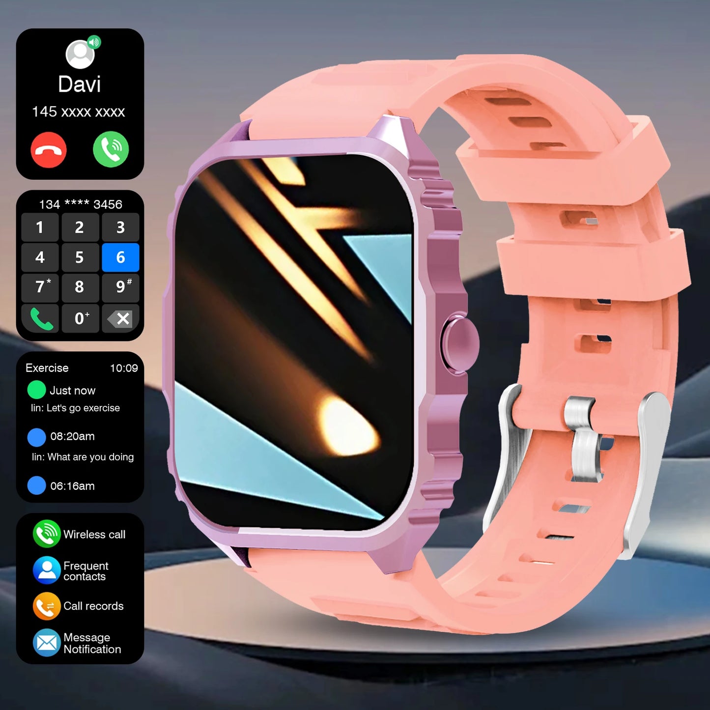 LOMAXFR 1.84" HD Smartwatch | Bluetooth Calling, Dual Strap