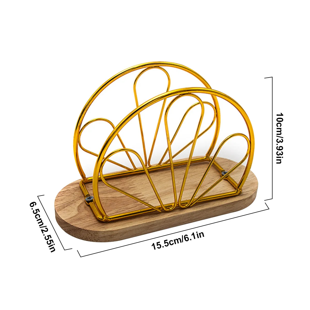 Leeseph Modern Napkin Holder with Wooden Base, Elegant Design for Dining Table, Sturdy and Decorative Holder for Paper Napkins Peaceful Pleasures Health and Wellness L