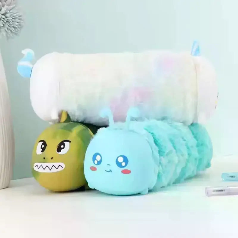 Cute Cartoon Plush Pencil Case – Large Capacity Storage Bag