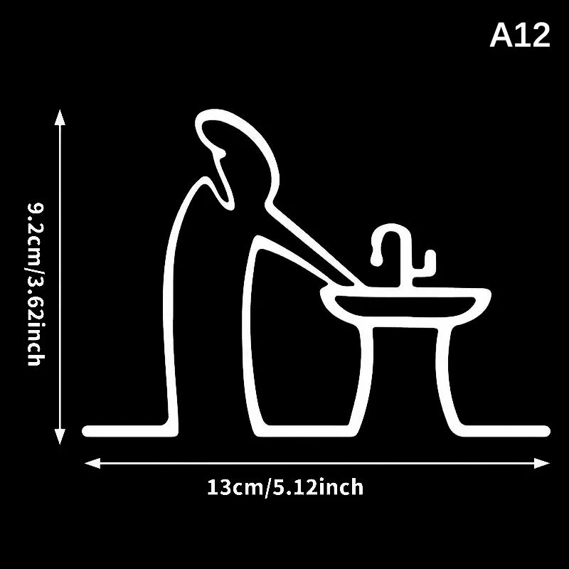 La Linea Line Art Wall Sticker Minimalist Self-Adhesive Waterproof Decal For Walls, Doors, Glass, Cars Home And Car Decoration Peaceful Pleasures Health and Wellness A12