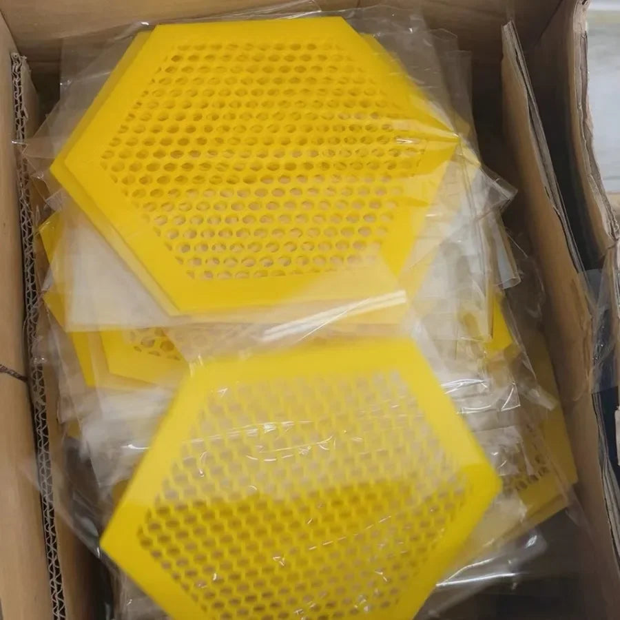 Anti-Drowning Bee Waterer – Hexagonal Acrylic Tray with Lure Cups for Beehive Hydration Peaceful Pleasures Health and Wellness