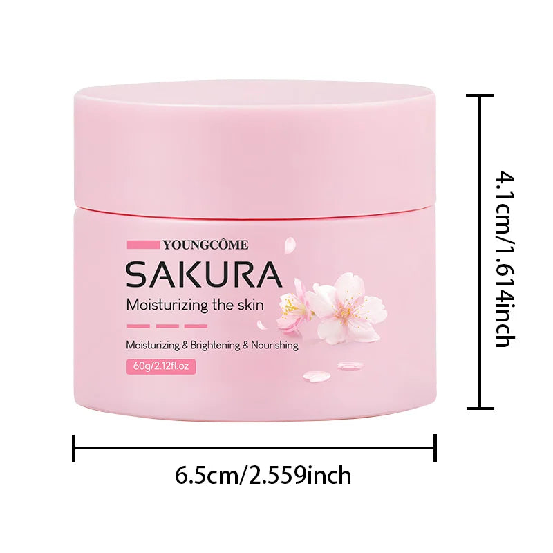 YOUNGCOME Sakura Cherry Blossom Face Cream | Deep Hydration Facial Moisturizer Cream Peaceful Pleasures Health and Wellness 60G
