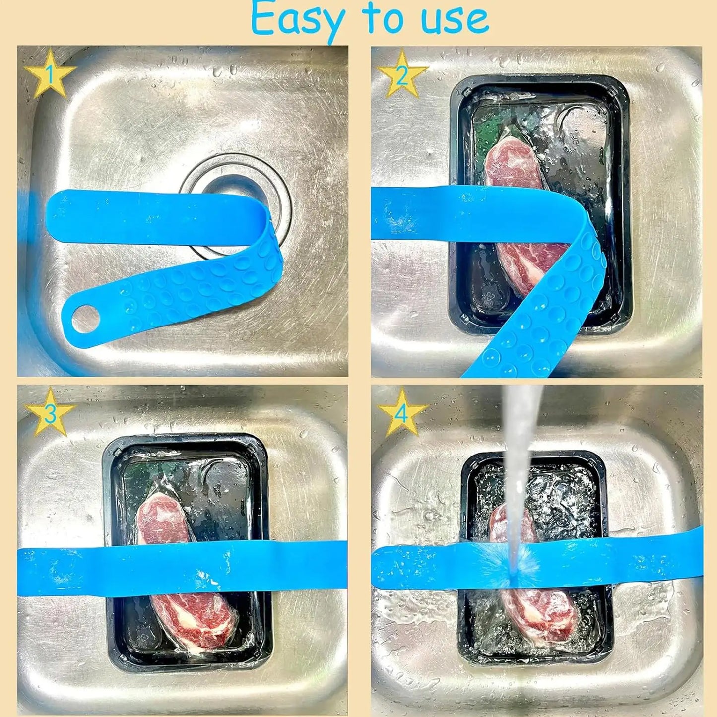 Silicone Meat Thawing Belt with Suction Cups | Quick Defrost